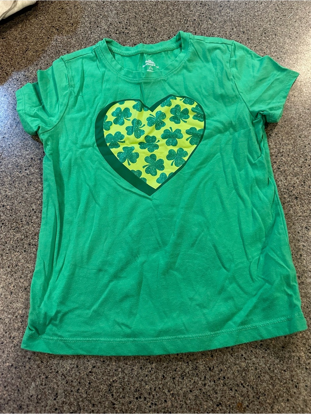 Girls' Green Heart Clover Graphic Tee
